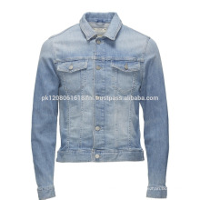 veste en jean à manches longues au design cool pour la vente en gros